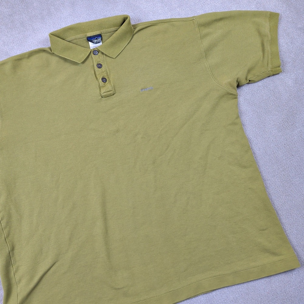 Patagonia Polo Shirt XL Mens Green Organic Cotton Vintage Short Sleeve 52822FA